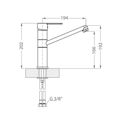 Baterie de chiuvetă ALVEUS 1119875 ZENIT 20,2 cm negru