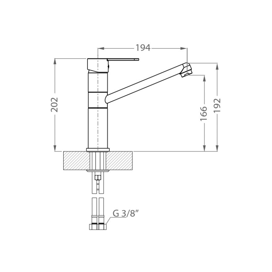 Baterie de chiuvetă ALVEUS 1119875 ZENIT 20,2 cm negru