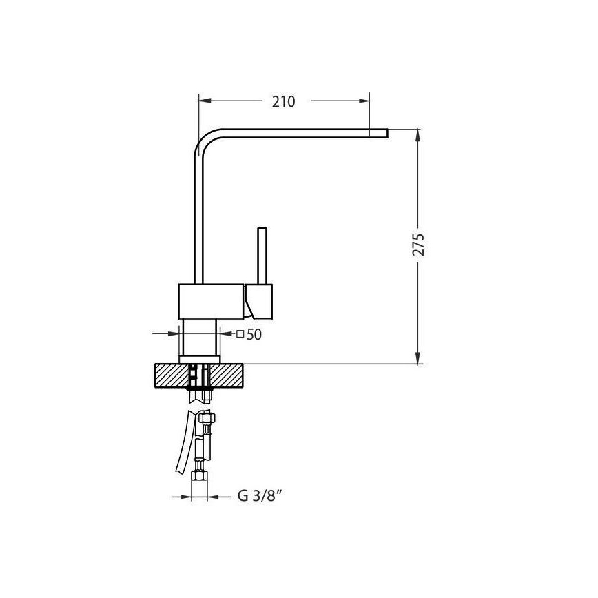 Baterie de chiuvetă ALVEUS 1134830 LAGUNA 28,6 cm cupru