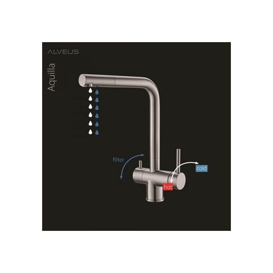 Baterie de chiuvetă ALVEUS 1139807 AGUILA 33,3 cm bej