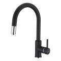 Baterie de chiuvetă cu cap de duș detașabil ALVEUS 1129022 DELOS 38 cm negru