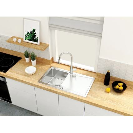 Baterie de chiuvetă cu cap de duș detașabil Deante BDH_072M LUKRECJA crom lucios