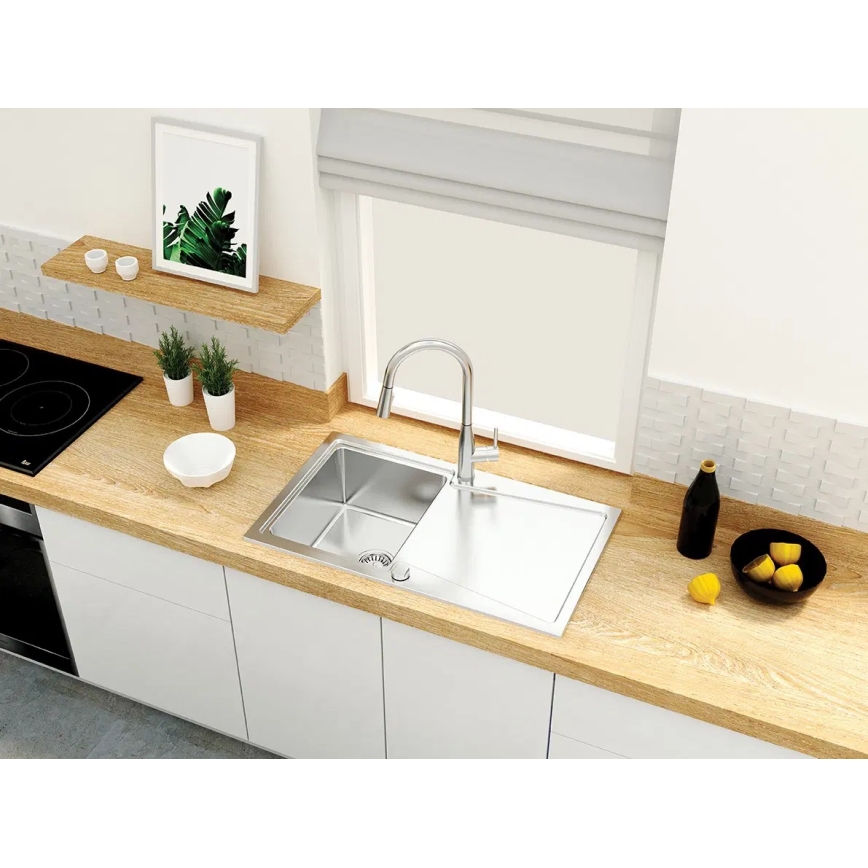 Baterie de chiuvetă cu cap de duș detașabil Deante BDH_072M LUKRECJA crom lucios