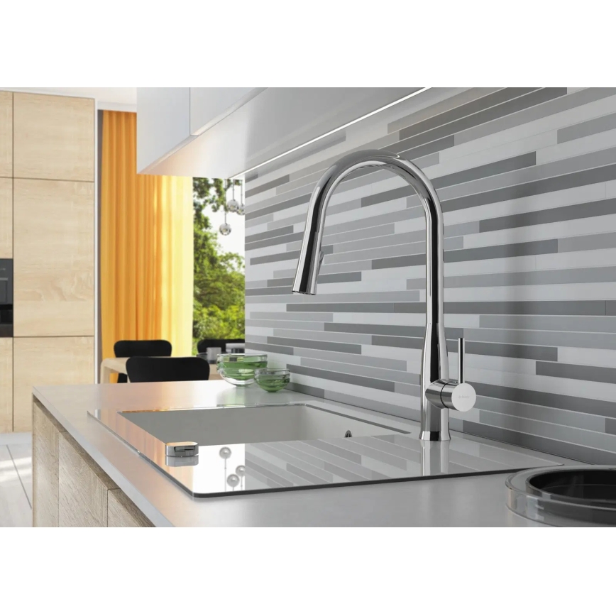 Baterie de chiuvetă cu cap de duș detașabil Deante BDH_072M LUKRECJA crom lucios