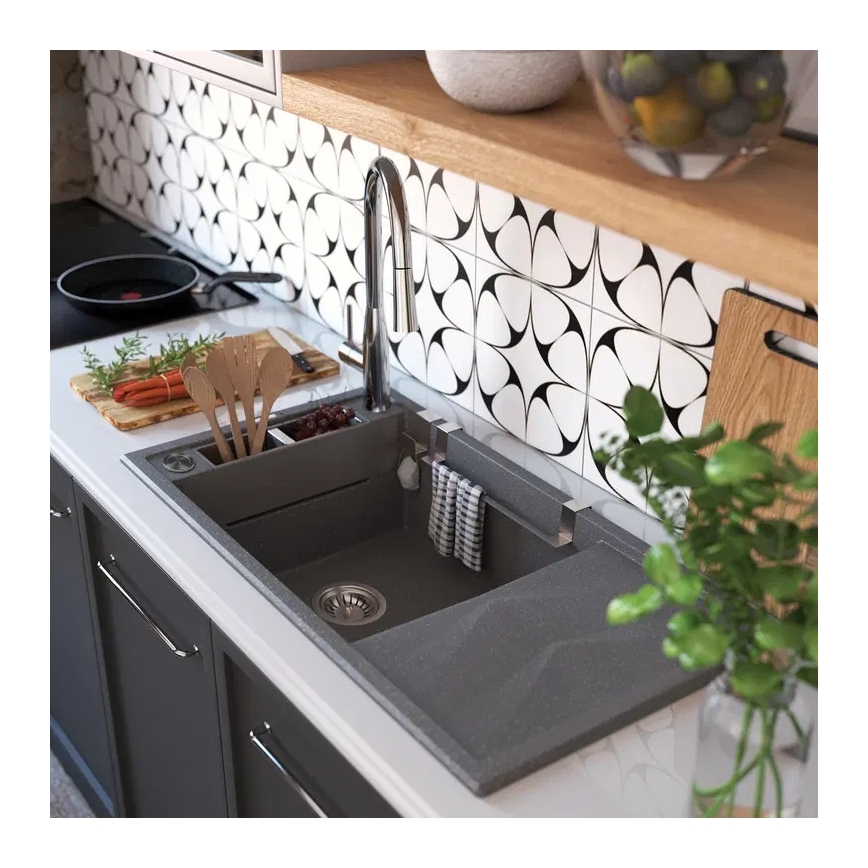 Baterie de chiuvetă cu cap de duș detașabil Deante BDH_072M LUKRECJA crom lucios