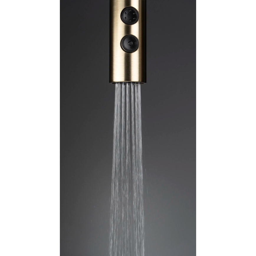 Baterie de chiuvetă cu cap de duș detașabil Deante BQO_R72M OLFATO auriu periat