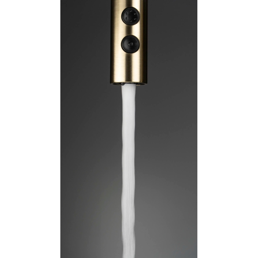 Baterie de chiuvetă cu cap de duș detașabil Deante BQO_R72M OLFATO auriu periat