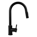 Baterie de chiuvetă cu cap de duș detașabil Pyramis 90941338 IDEA negru mat