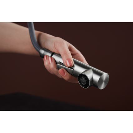 Baterie de chiuvetă cu cap de duș extractibil KFA Armatura 6623-220-22 DUERO DESIGN oțel inoxidabil