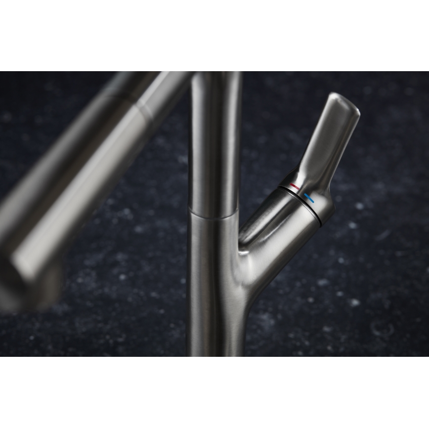 Baterie de chiuvetă cu cap de duș extractibil KFA Armatura 6623-220-22 DUERO DESIGN oțel inoxidabil