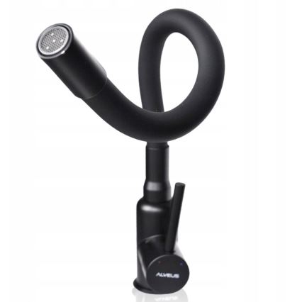 Baterie de chiuvetă cu pipă flexibilă ALVEUS 1144433 MINTAS 34 cm negru mat