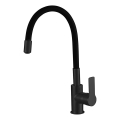 Baterie de chiuvetă cu pipă flexibilă Aqualine LORE negru mat