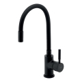 Baterie de chiuvetă cu pipă flexibilă FERRO negru mat
