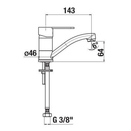 Baterie de chiuvetă JIKA H3511Z10042201 LYRA 14,3 cm crom lucios