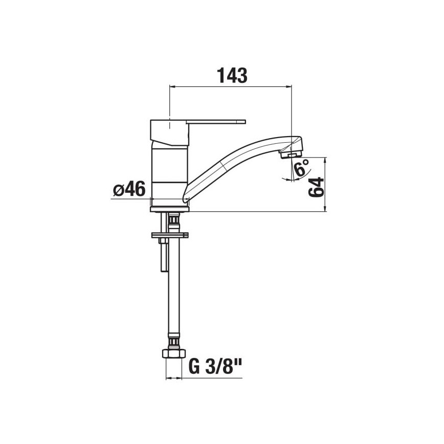 Baterie de chiuvetă JIKA H3511Z10042201 LYRA 14,3 cm crom lucios