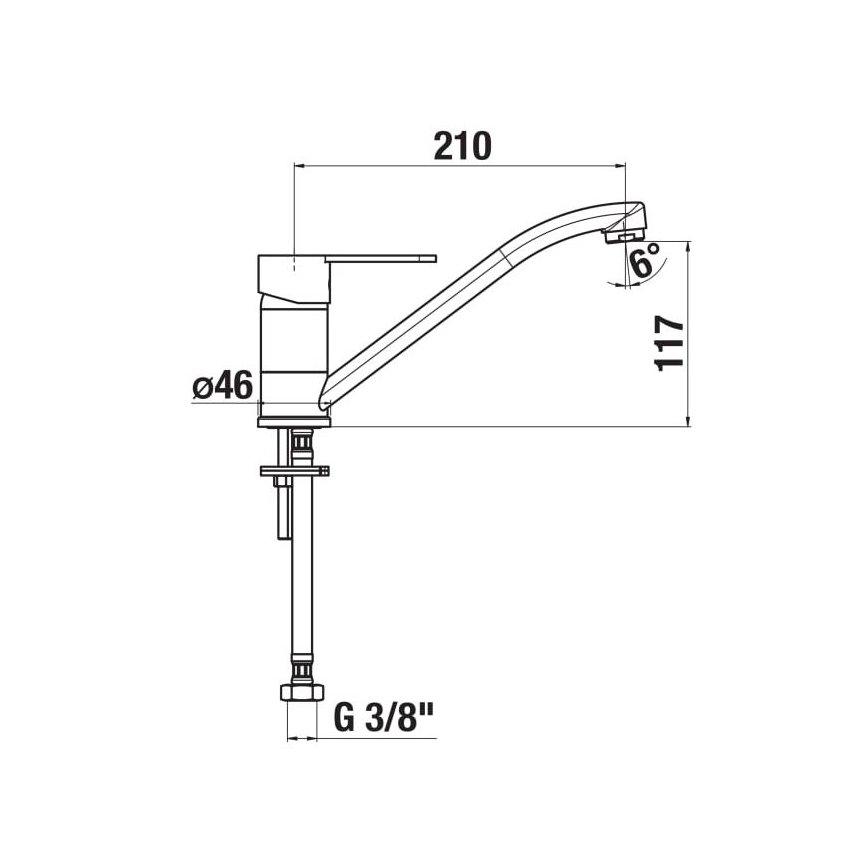 Baterie de chiuvetă JIKA H3511Z10042301 LYRA 21 cm crom lucios