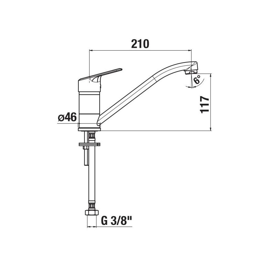 Baterie de chiuvetă JIKA H3512E10042301 LYRA 21 cm crom lucios