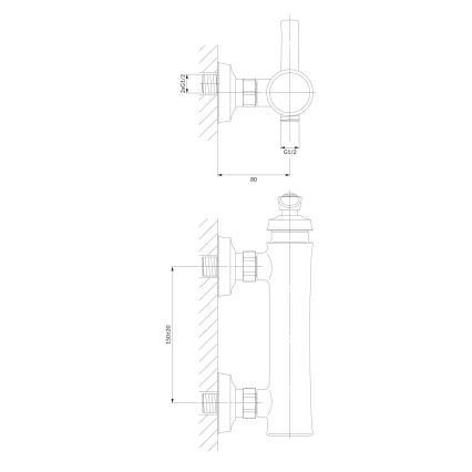 Baterie de duș OMNIRES AM5240CR ARMANCE crom lucios