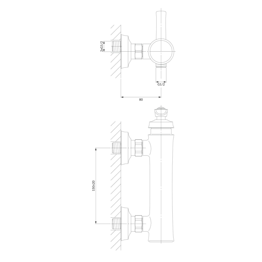Baterie de duș OMNIRES AM5240CR ARMANCE crom lucios
