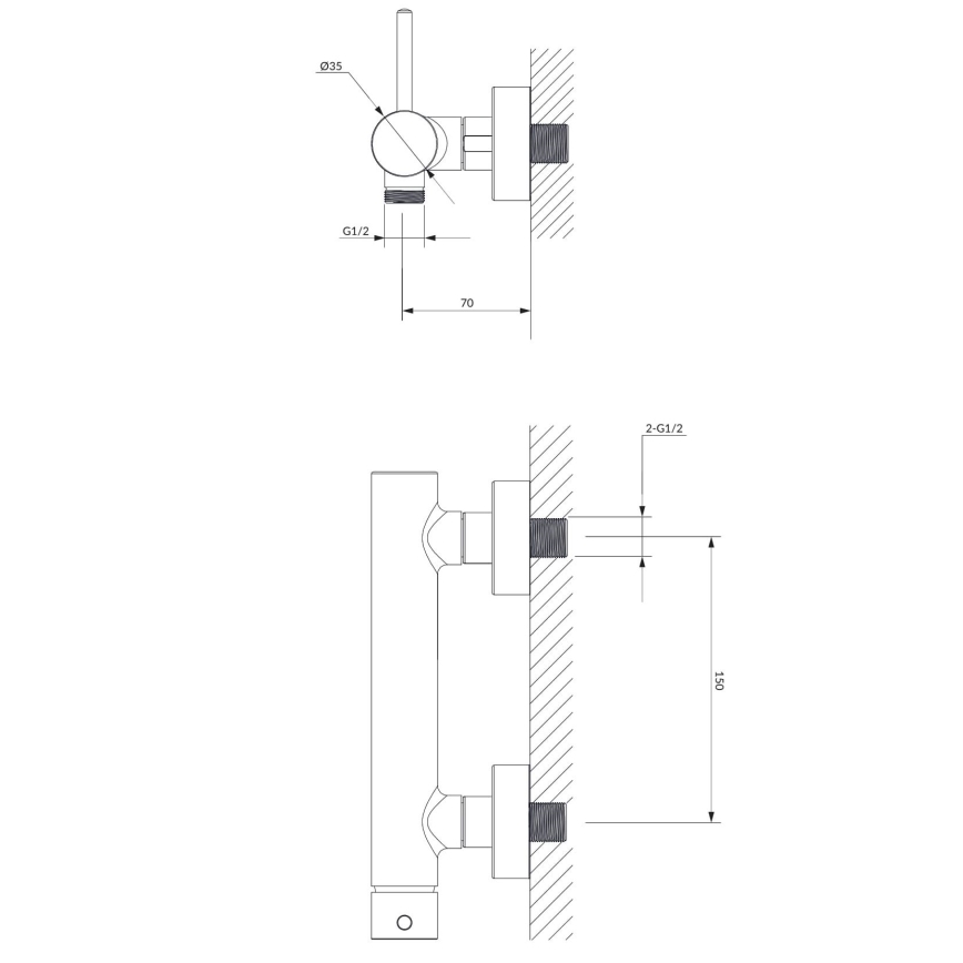 Baterie de duș OMNIRES Y1240CR Y crom lucios