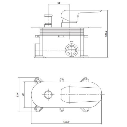 Baterie de duș pentru instalare ascunsă Cersanit S951-345 CITY crom lucios