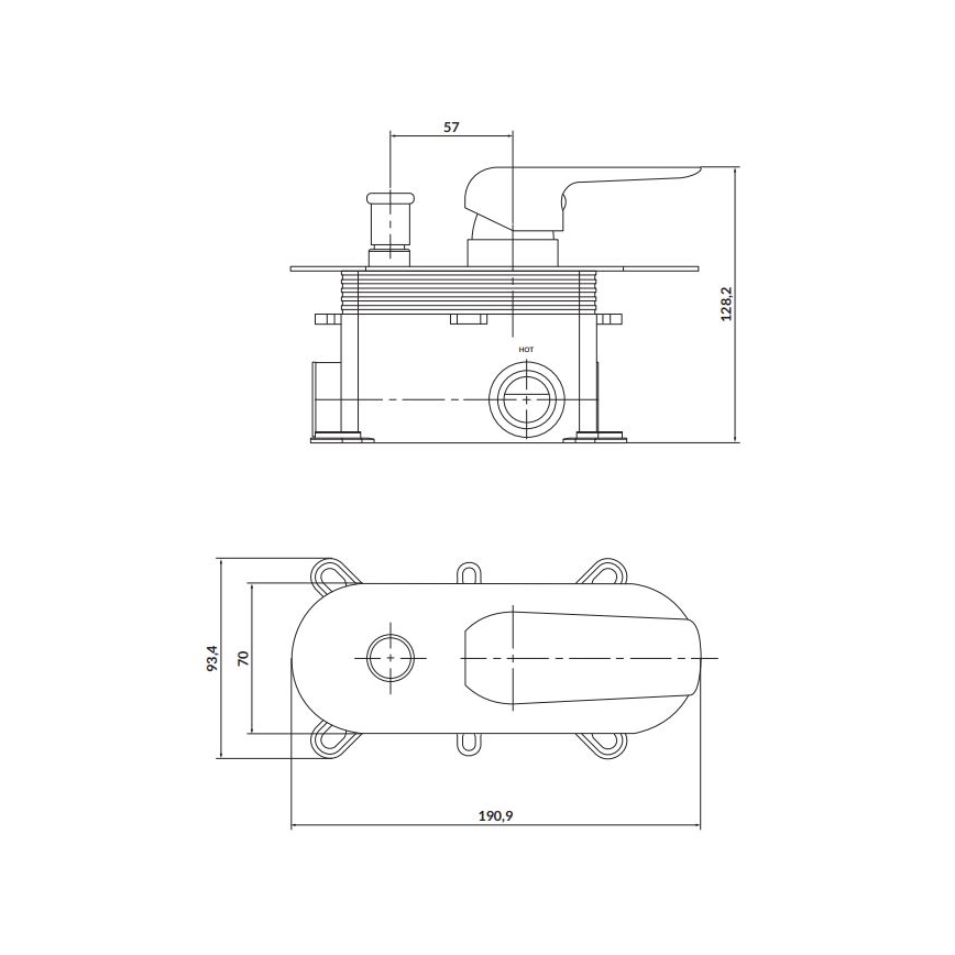 Baterie de duș pentru instalare ascunsă Cersanit S951-345 CITY crom lucios