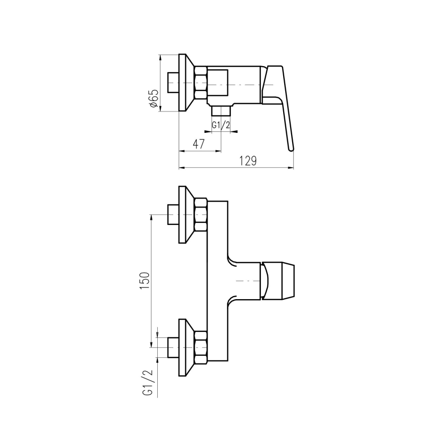 Baterie de duș RAV Slezák COLORADO CO181.5, crom lucios