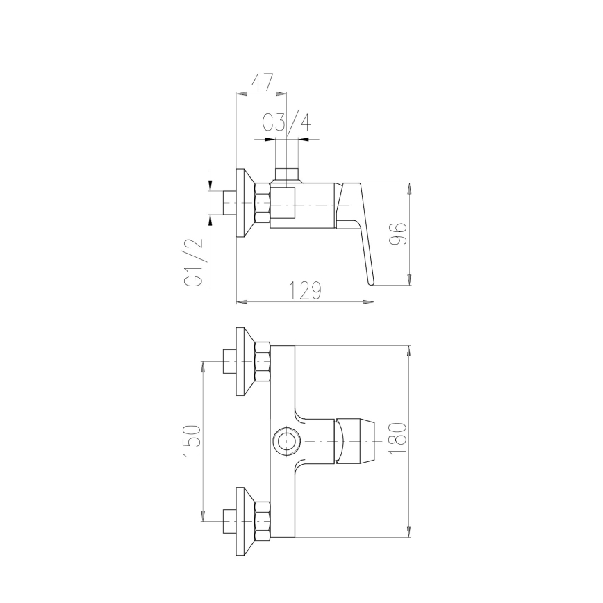 Baterie de duș RAV Slezák COLORADO CO182.5Z, auriu lucios