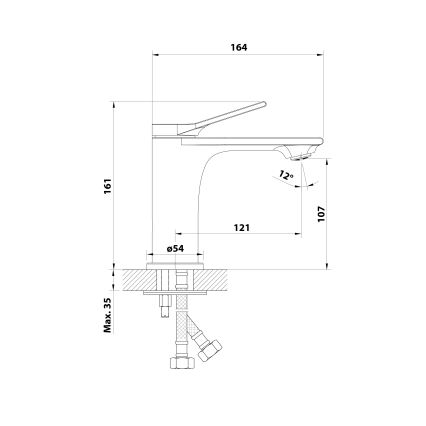 Baterie de lavoar Aqualine BOLERO crom lucios
