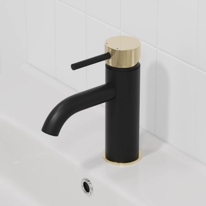 Baterie de lavoar BATH DELUXE 28-005-03-72-00 ANHOLT 15,6 cm negru/alamă