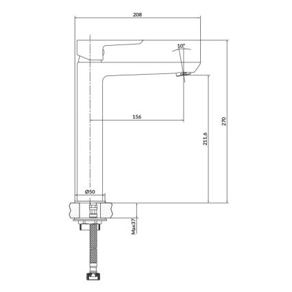 Baterie de lavoar Cersanit S951-355 MILLE 27 cm alb + ventil