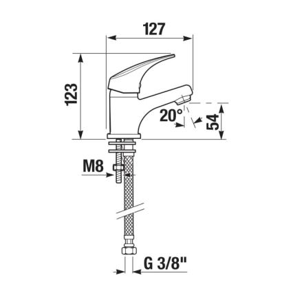 Baterie de lavoar JIKA H3111N10041101 TALAS 12,3 cm crom lucios