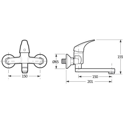 Baterie de lavoar JIKA H3111N70042201 TALAS 15,5 cm crom lucios