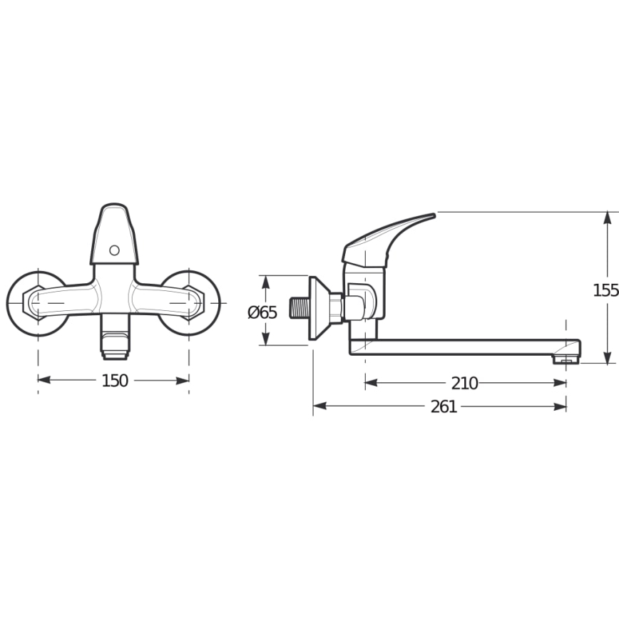Baterie de lavoar JIKA H3111N70042301 TALAS 15,5 cm crom lucios