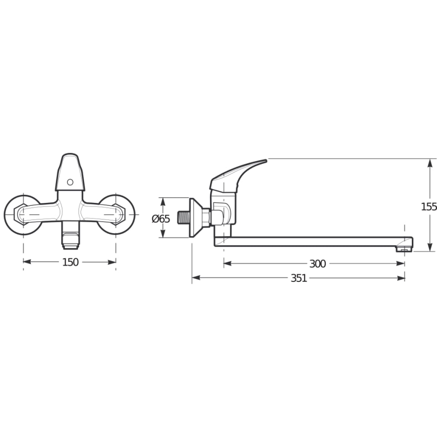 Baterie de lavoar JIKA H3111N70042401 TALAS 15,5 cm crom lucios