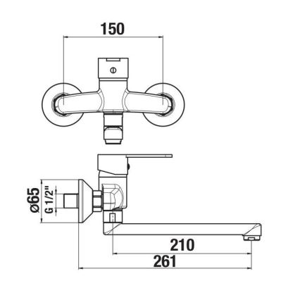 Baterie de lavoar JIKA H3111Z70042301 LYRA 15x26,1 cm crom lucios
