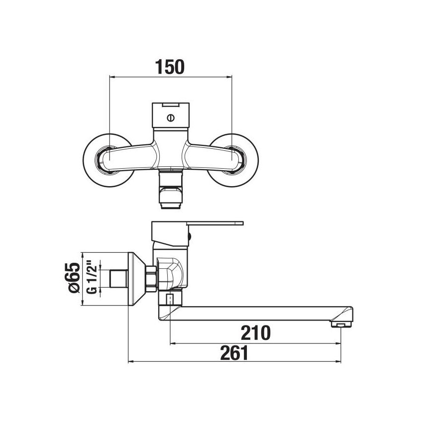 Baterie de lavoar JIKA H3111Z70042301 LYRA 15x26,1 cm crom lucios