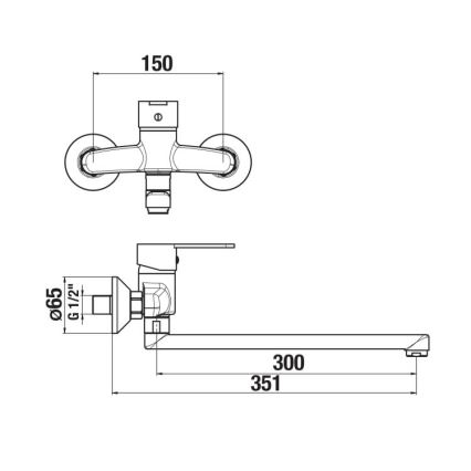 Baterie de lavoar JIKA H3111Z70042401 LYRA 15x35,1 cm crom lucios