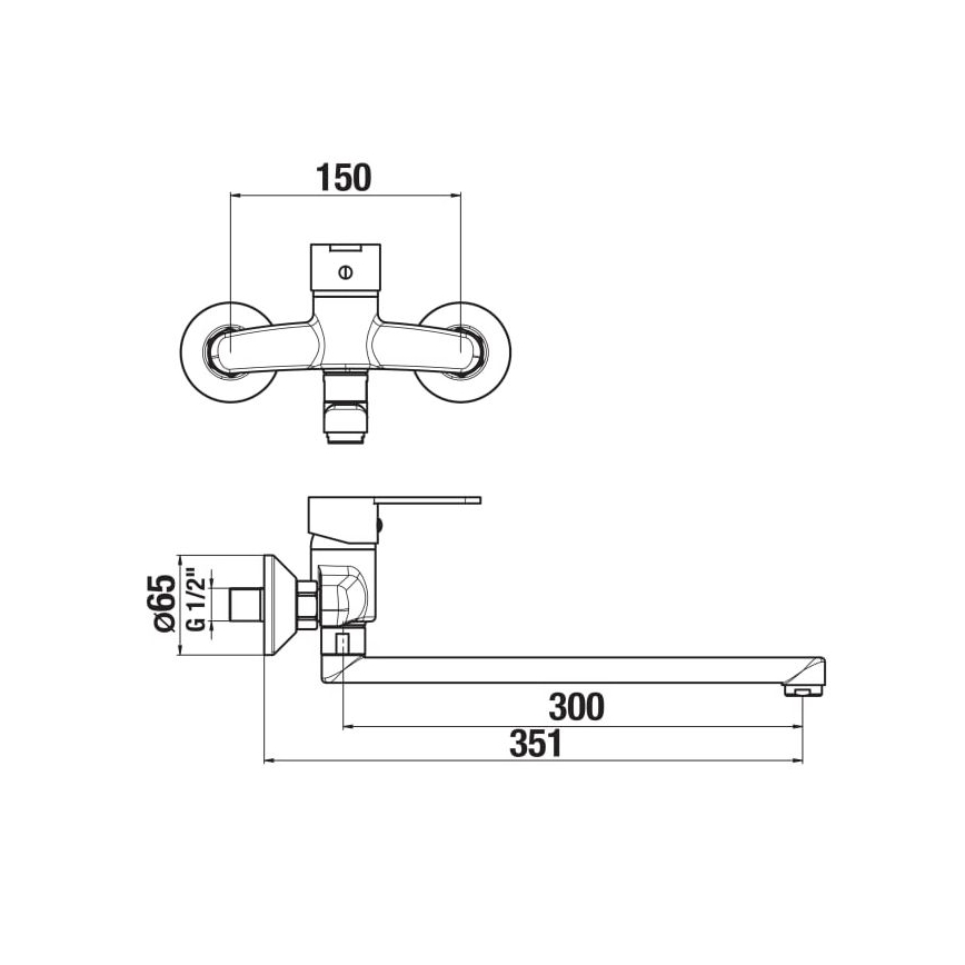 Baterie de lavoar JIKA H3111Z70042401 LYRA 15x35,1 cm crom lucios