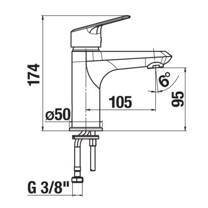 Baterie de lavoar JIKA H3112E10041101 TALAS 17,4 cm crom lucios