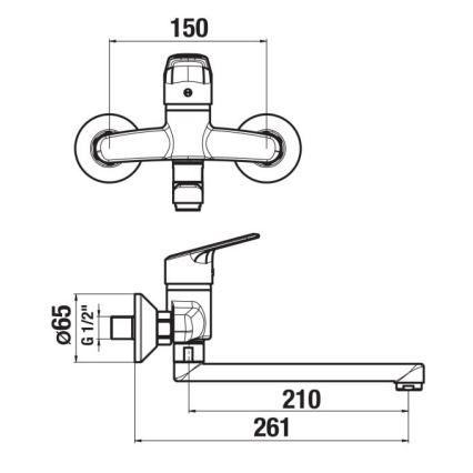 Baterie de lavoar JIKA H3112E70042301 TALAS 15x26,1 cm crom lucios