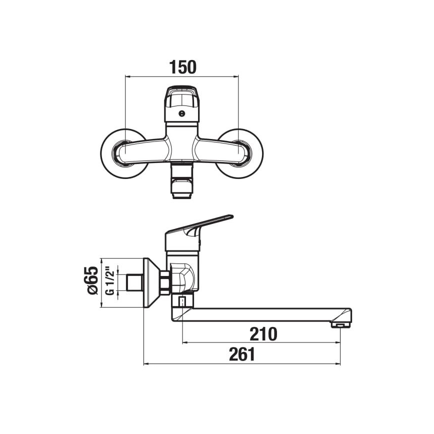Baterie de lavoar JIKA H3112E70042301 TALAS 15x26,1 cm crom lucios