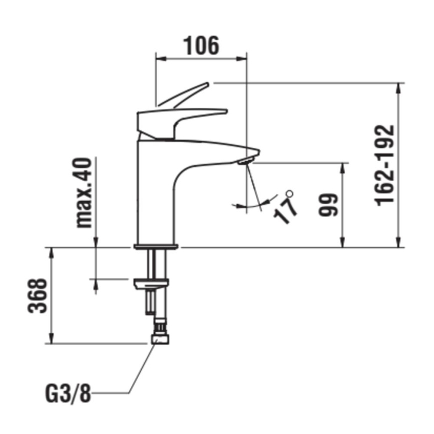 Baterie de lavoar LAUFEN HF500702100000 LAURIN 16,2 cm crom lucios