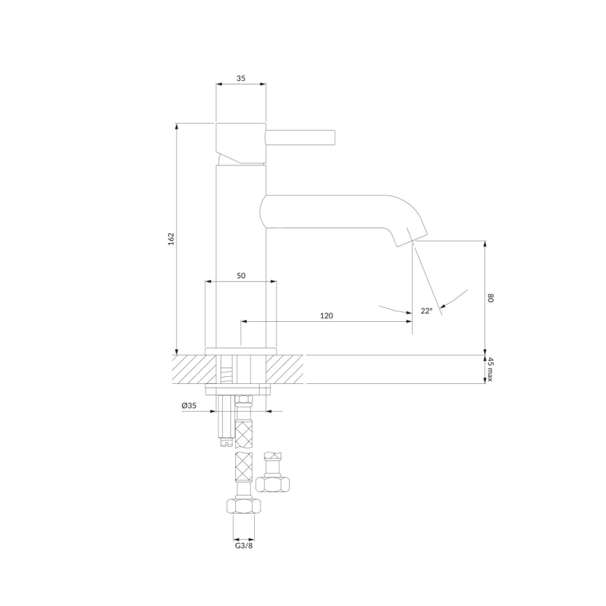 Baterie de lavoar OMNIRES Y1210NCR Y 16,2 cm crom lucios