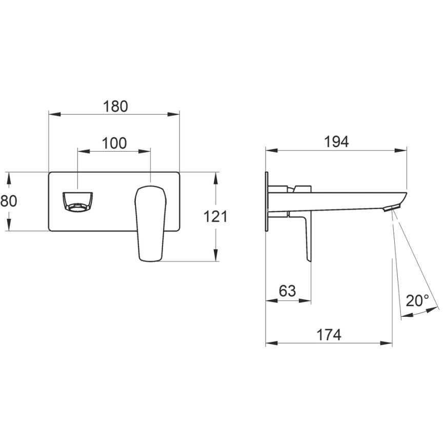 Baterie de lavoar pentru instalare ascunsă Novaservis METALIA ECO crom lucios
