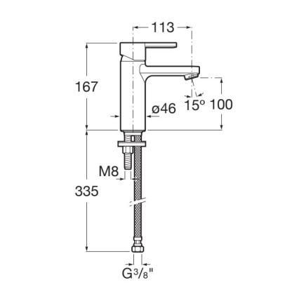 Baterie de lavoar Roca A5A3A96CN0 NAIA 16,7 cm Cold Start/negru titan
