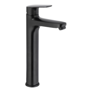 Baterie de lavoar + ventil cu preaplin KFA Armatura 5552-712-81 OTAVA 30,2 cm negru mat