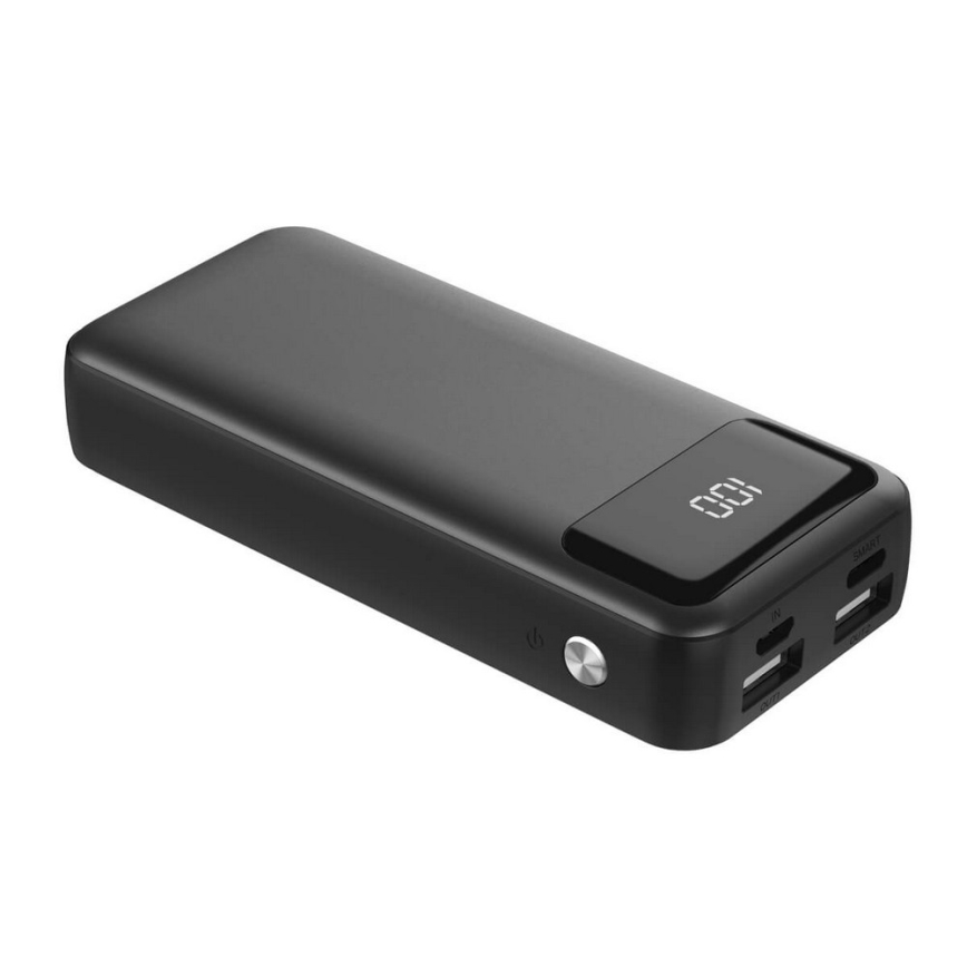 Baterie externă cu display 10000mAh/3,7V negru