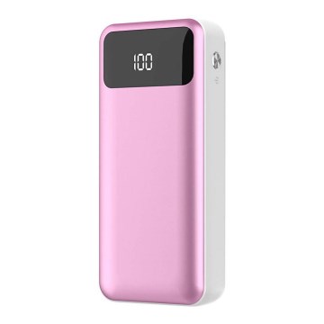 Baterie externă cu display 10000mAh/3,7V roz