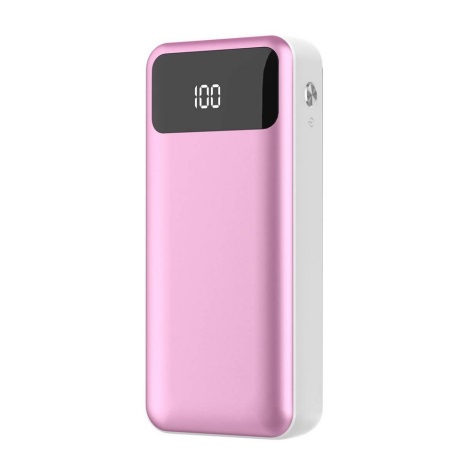 Baterie externă cu display 10000mAh/3,7V roz